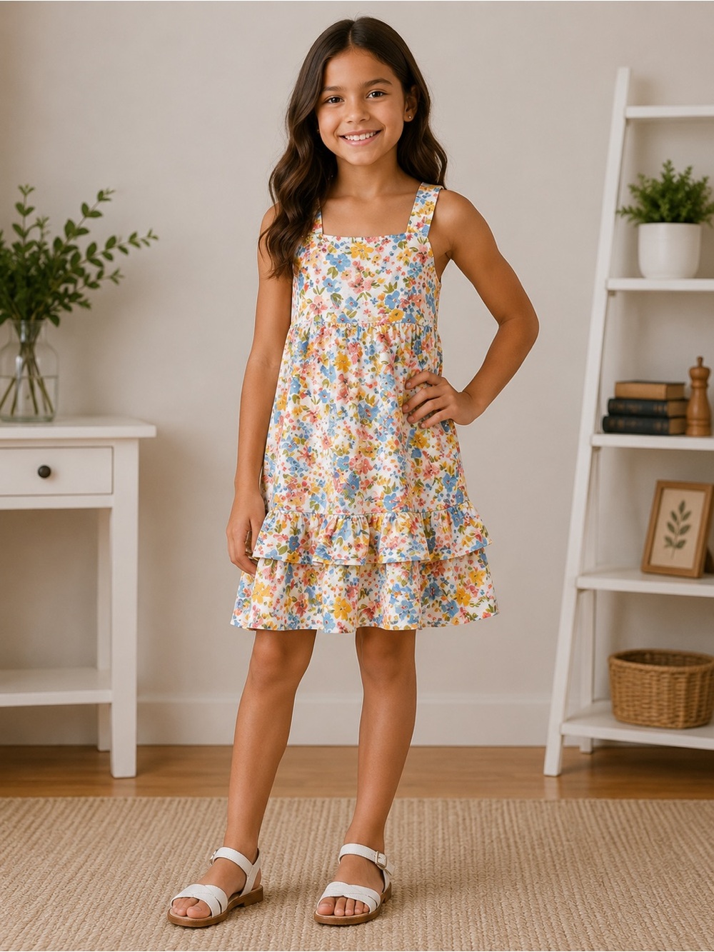 Old Navy Youth Girls Floral Bloomcore Spring Tank Top Dress Size Medium 8
